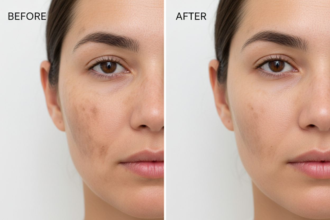 chemical peel before and after with the melasma